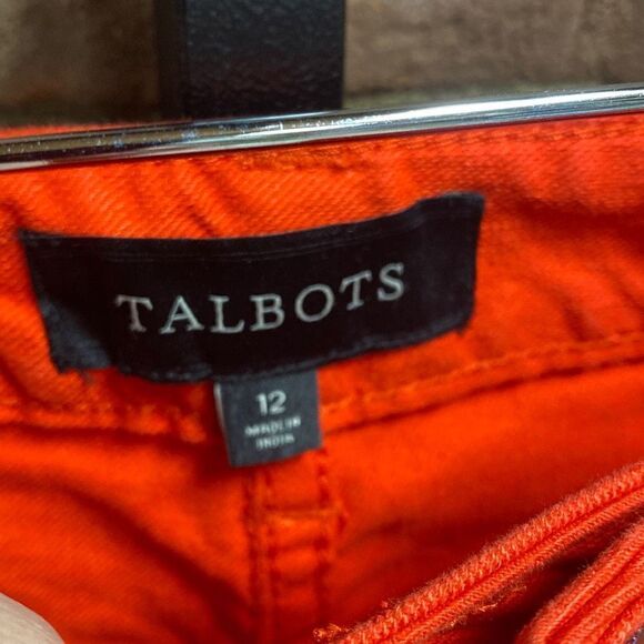 Talbots Red Curvy Crop Jean Size 12 - Picture 3 of 5